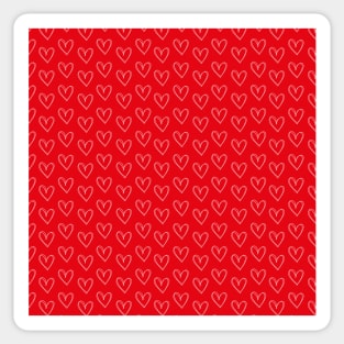 Pink and red hearts pattern Sticker